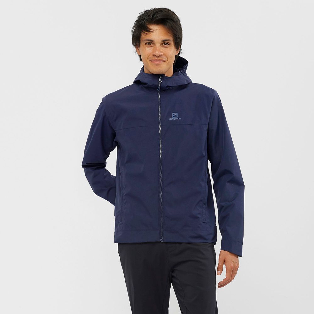 Chaquetas Salomon Hombre Azul Marino - Salomon Argentina EXPLORE IMPERMEABLE 2L M,528349-FAW